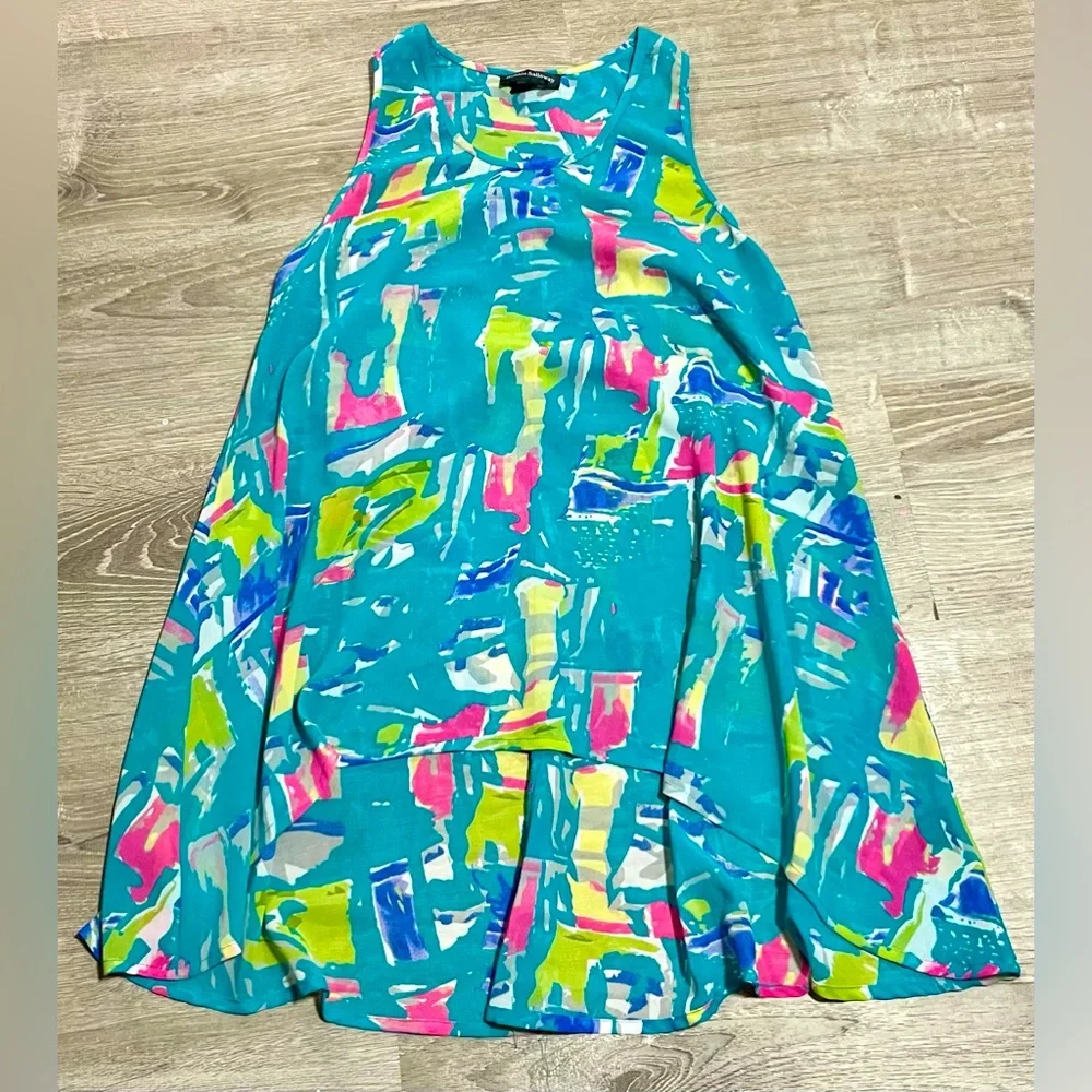 💥5/$10💥Ronnie Salloway Neon Tunic Tank Top Size L - Picture 1 of 3